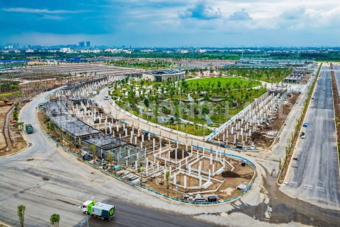 Tiến độ xây dựng công trường Vinhomes Dương kinh mới nhất tháng 6.2026