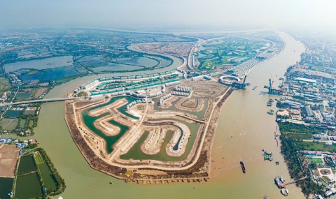 Hình ảnh tiến độ Tổng quan Vinhomes Royal Island Đảo Vũ yên đầu năm 2025